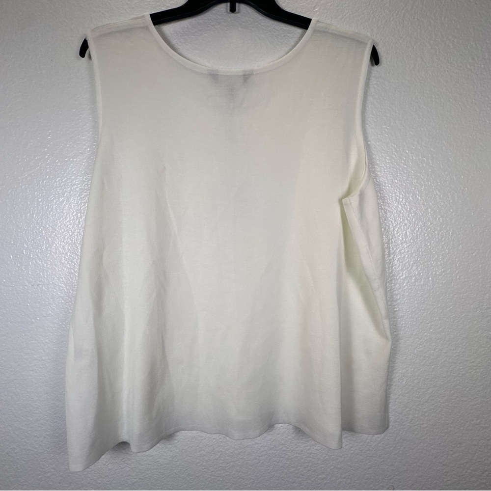 Ming‎ Wang Cream Sleeveless Tank Top - Picture 4 of 5